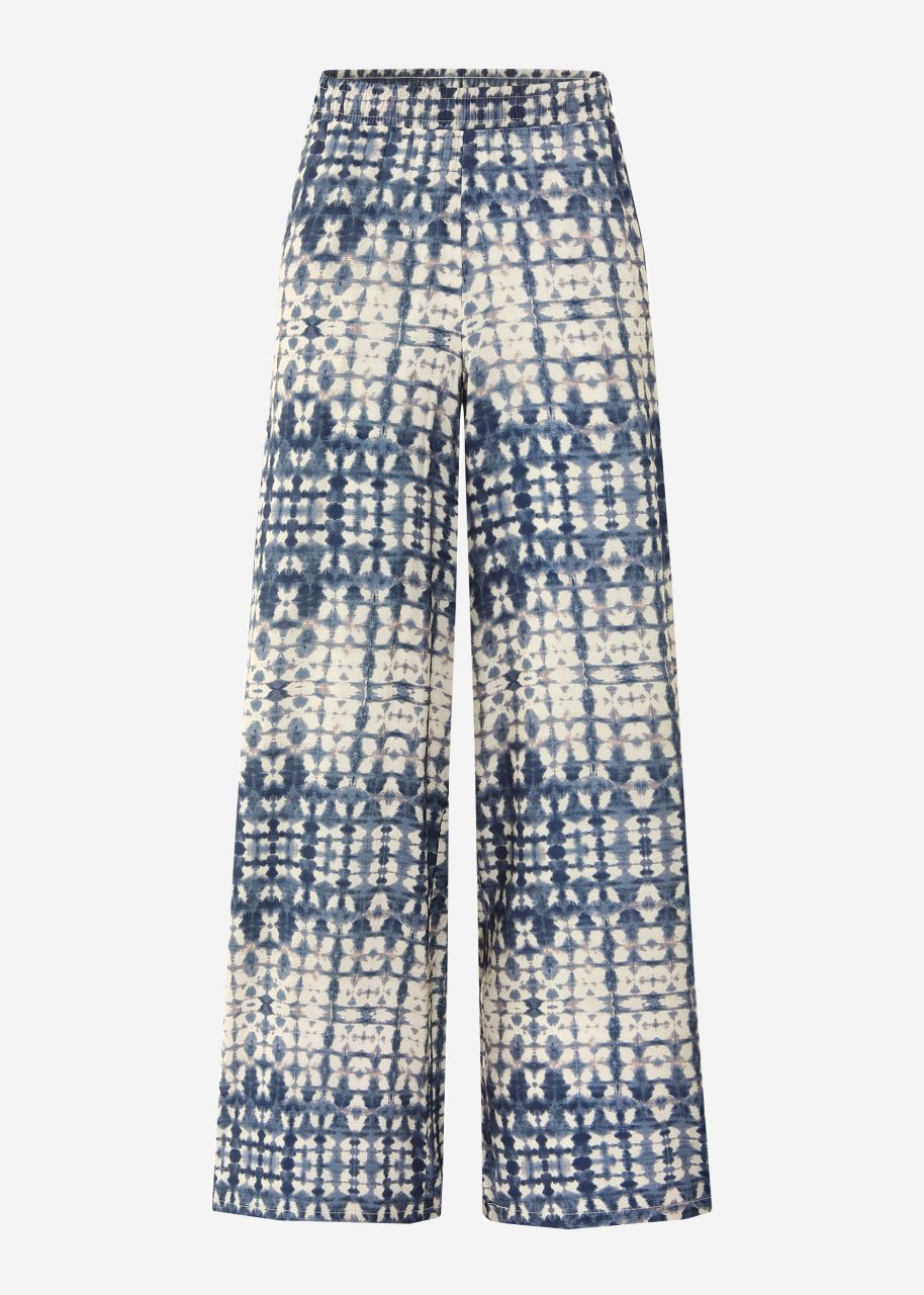 Slip-on trousers with print - blue