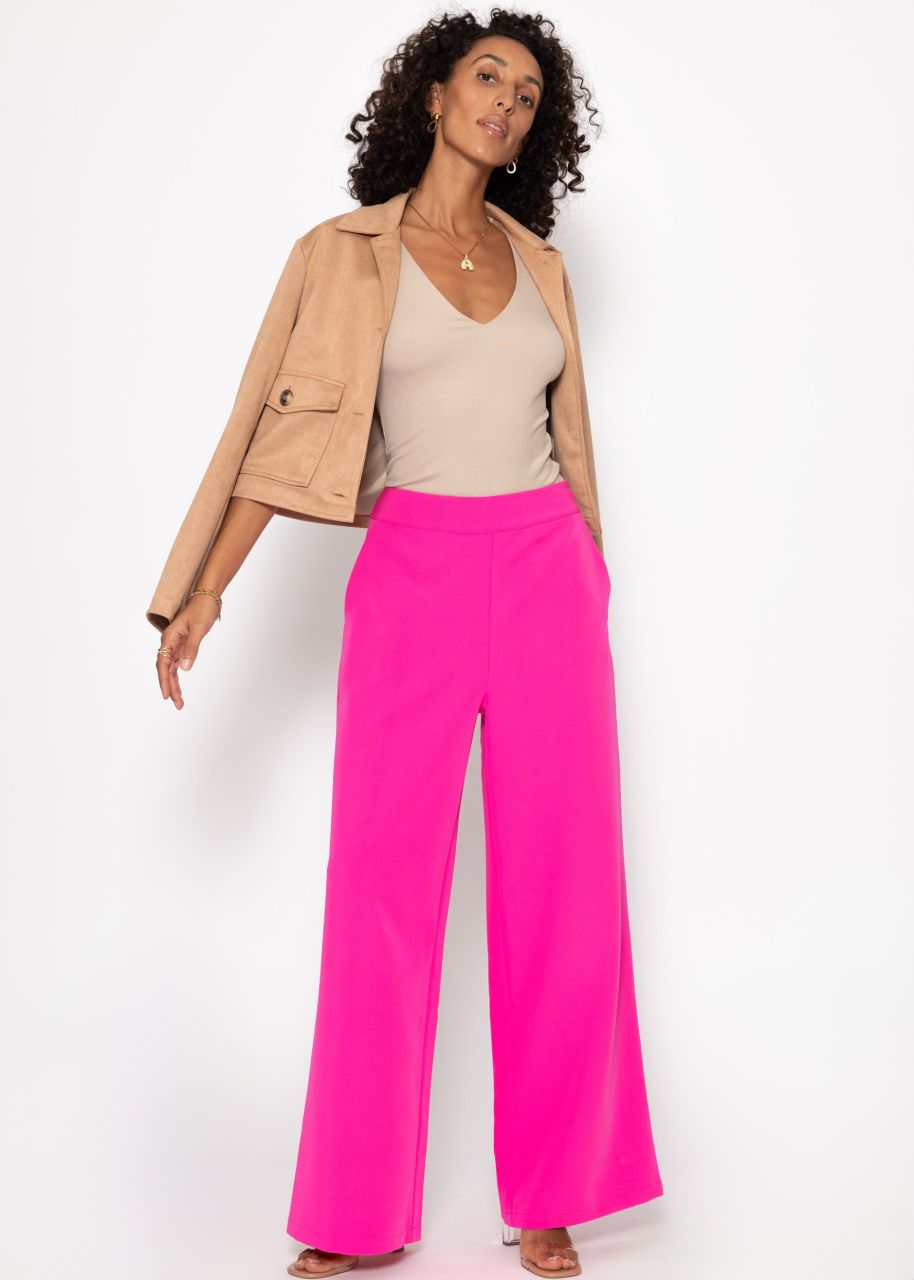Lightweight fabric trousers - neon pink