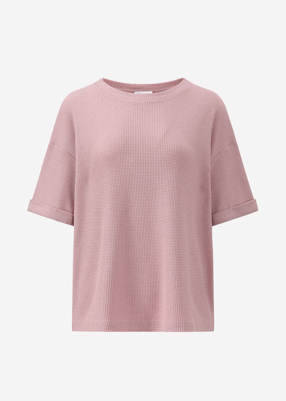 Waffle piqué shirt - pink