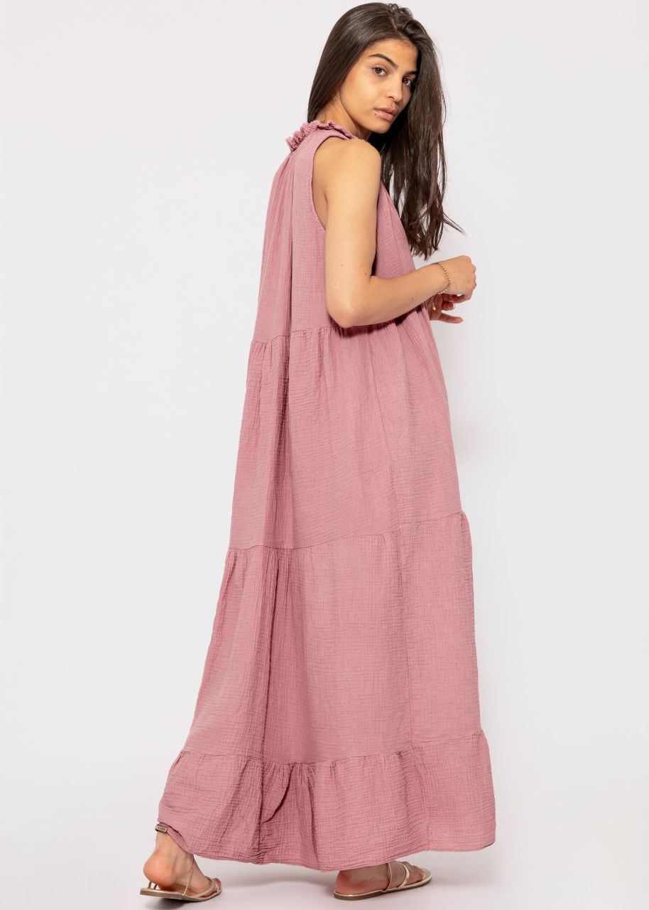 Long muslin dress - dusky pink