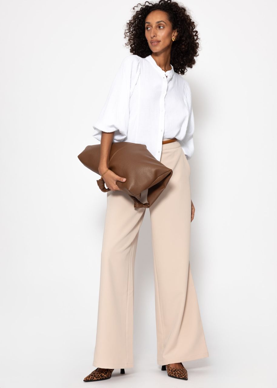 Lightweight fabric trousers - beige