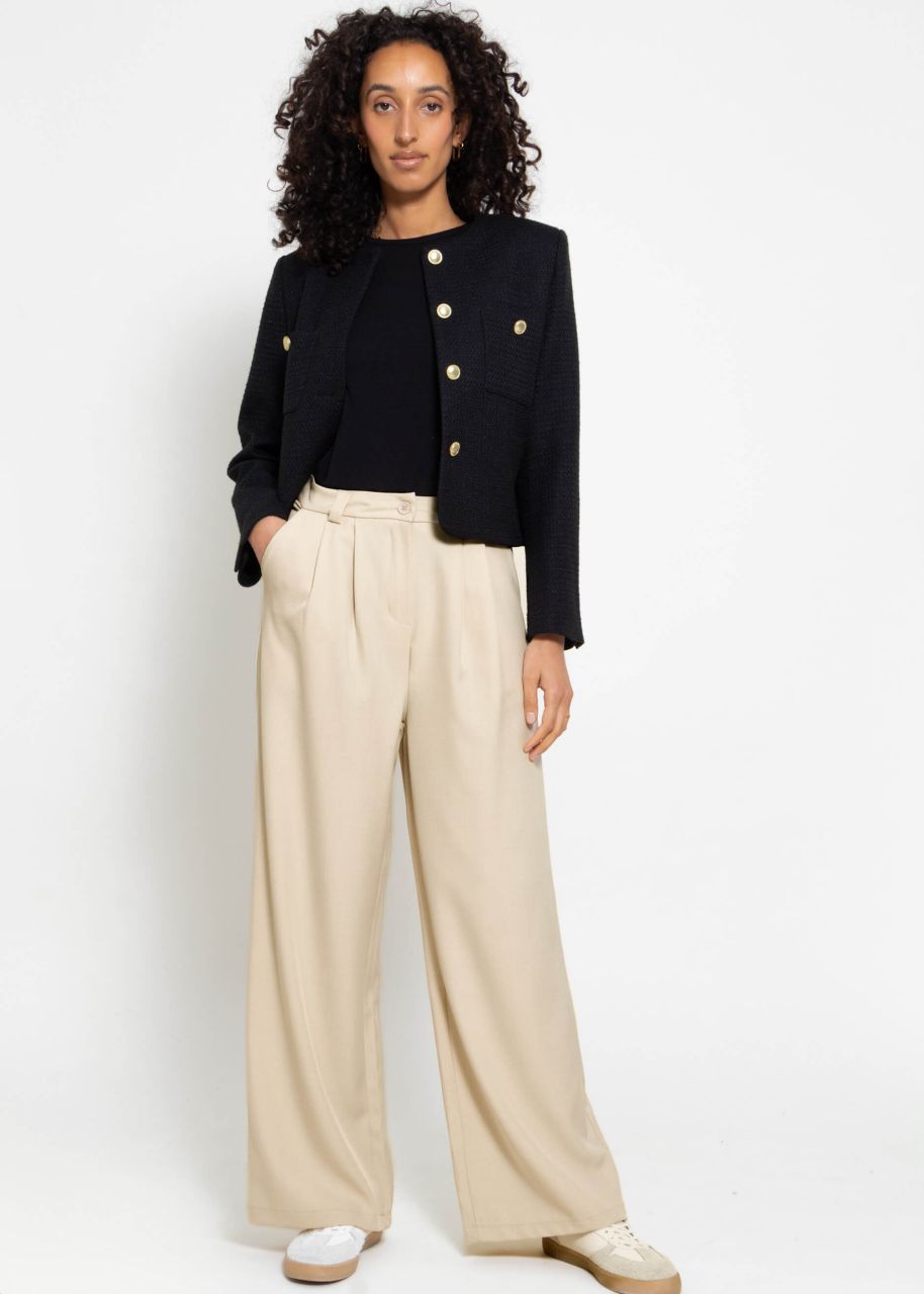 Wide pleated trousers - offwhite