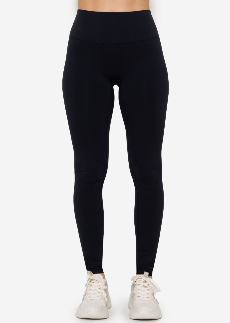 High waist sports leggings - black