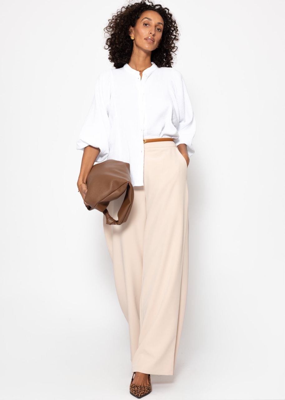 Lightweight fabric trousers - beige