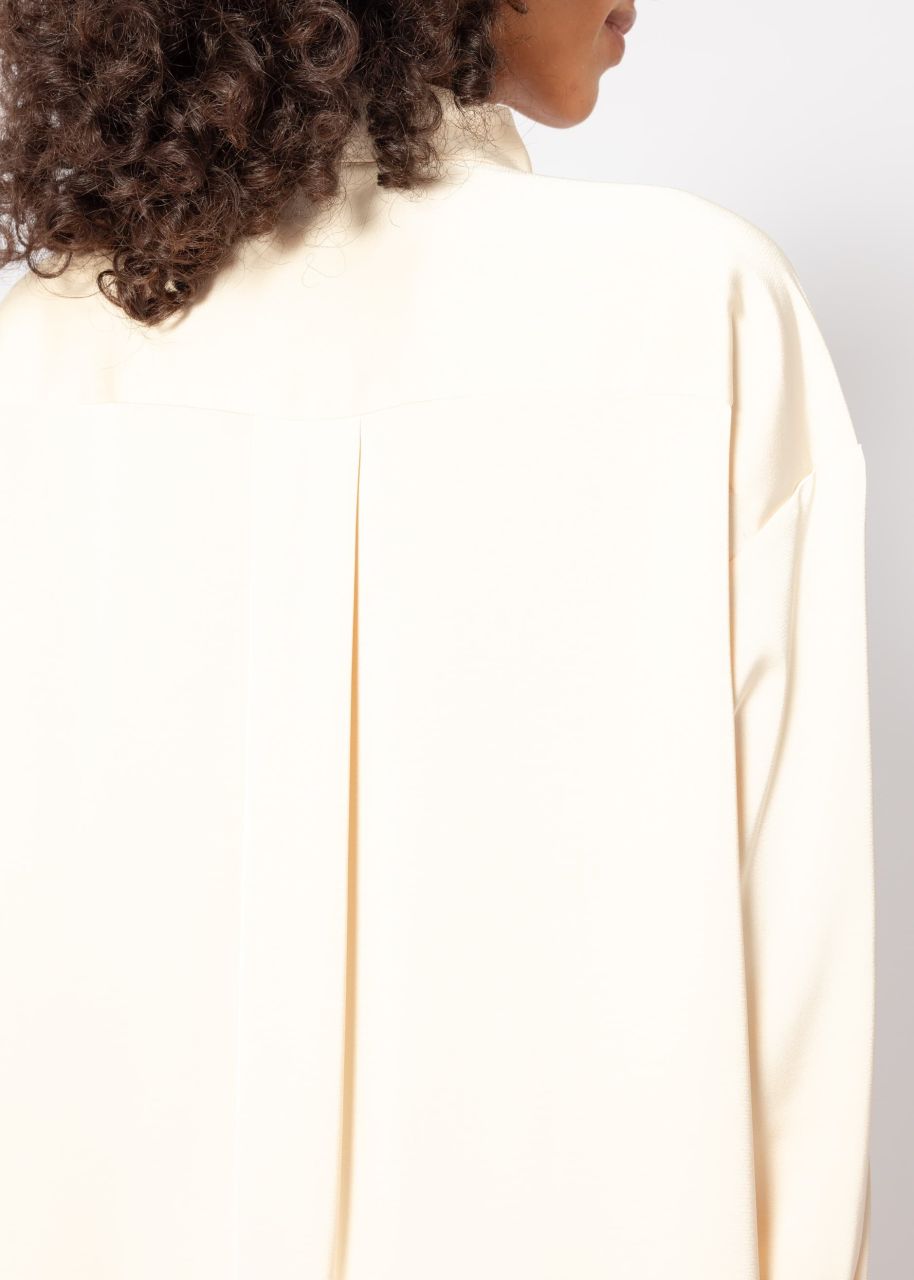 Oversize satin blouse - beige