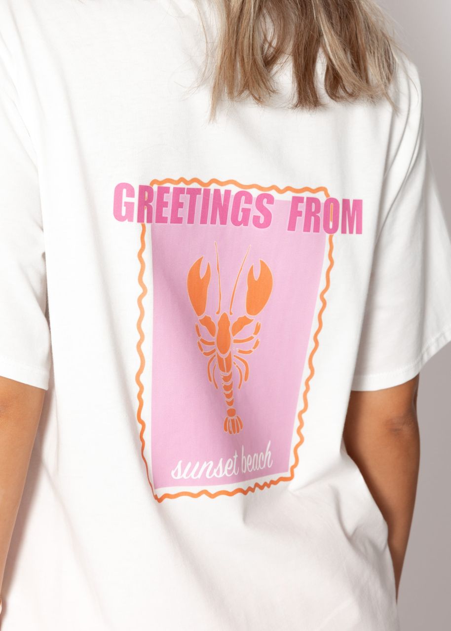 Oversized T-shirt with print - white