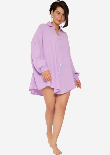 Curvy muslin blouse oversize - lilac