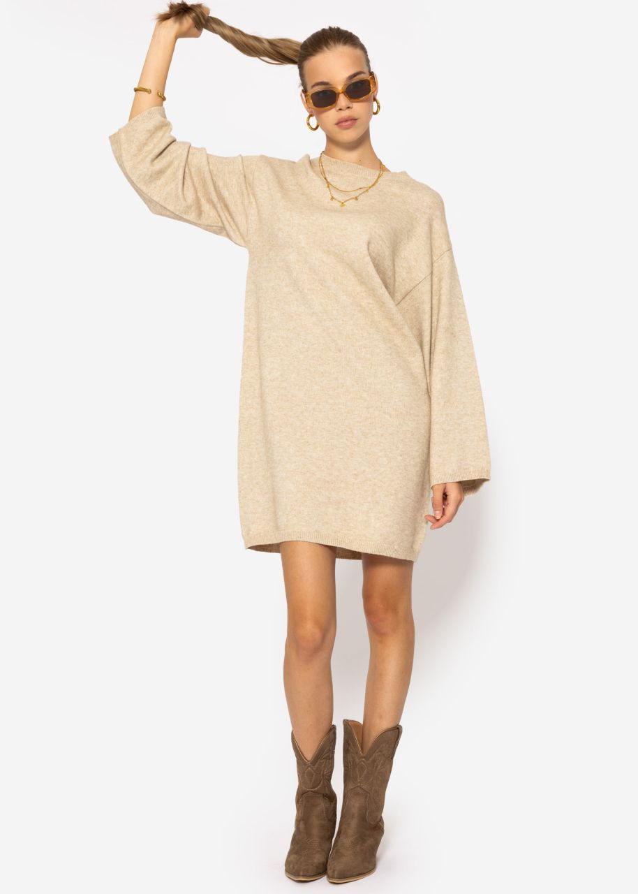 Oversize dress in knit - beige