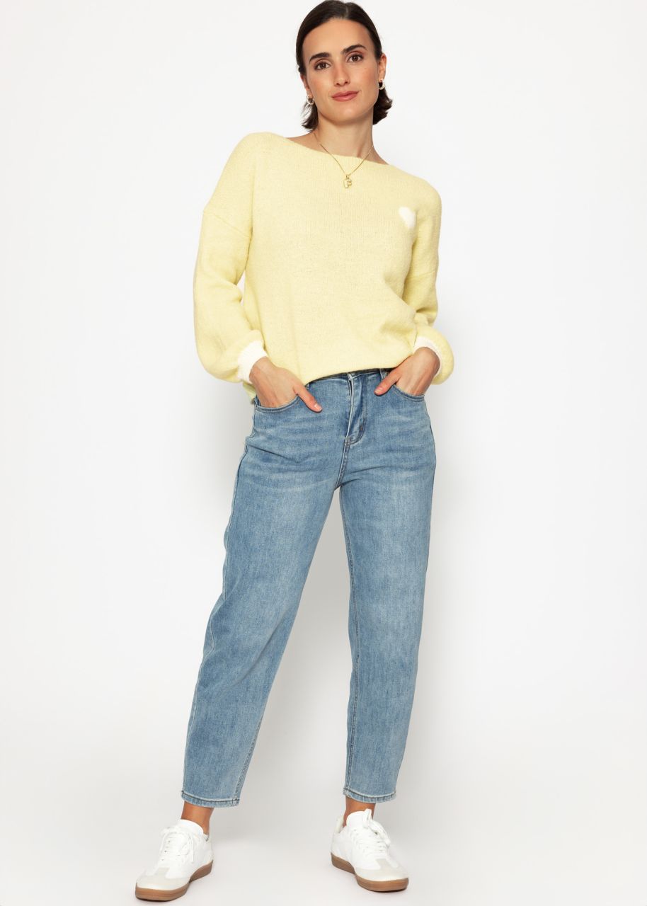 Sweater with heart - yellow