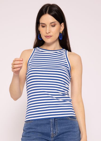 Striped top, blue / white