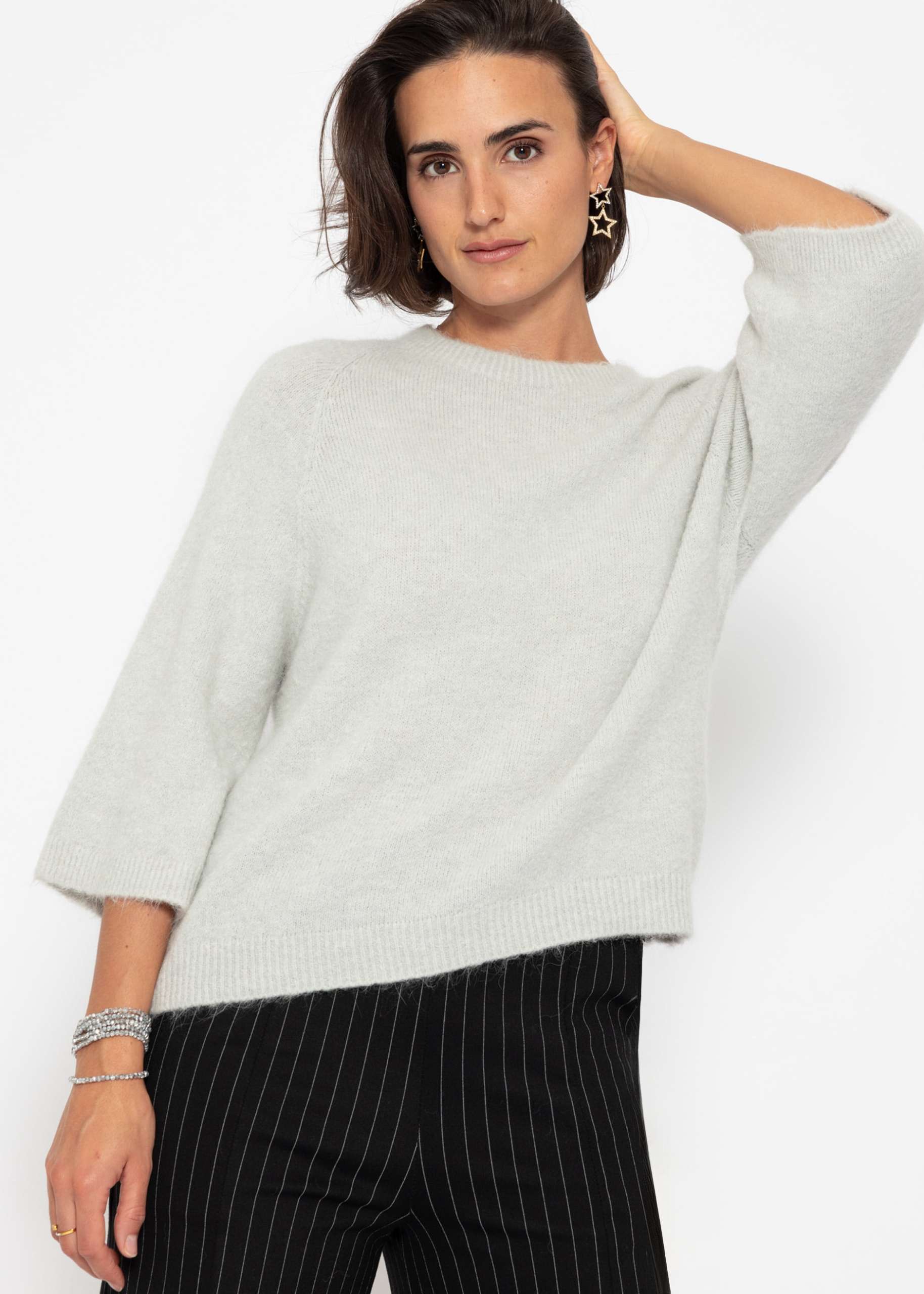 Knitted top - light gray