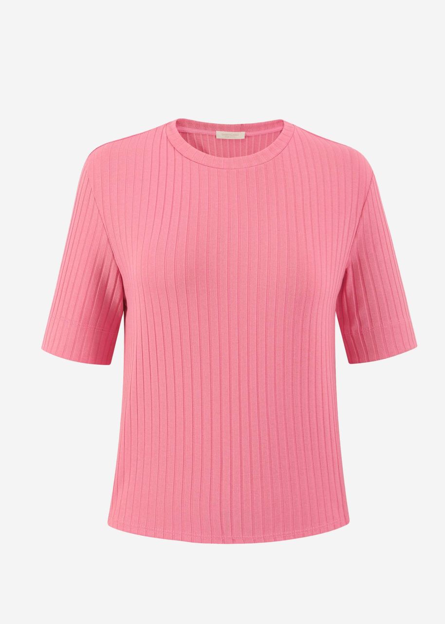 Ribbed T-shirt - pink