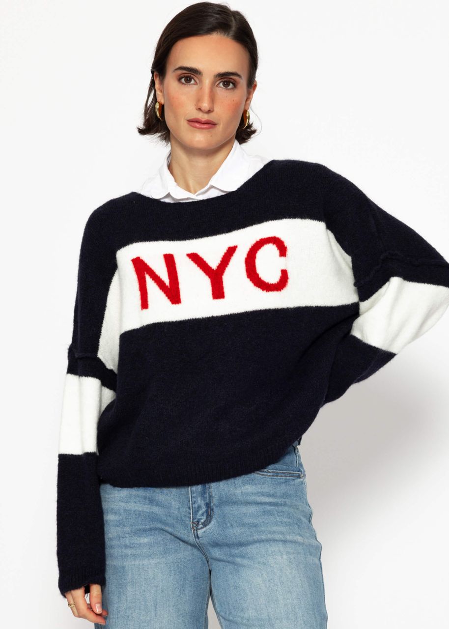 Oversize sweater “NYC” - dark blue