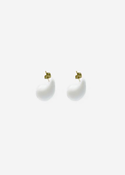 Drops stud earrings - white