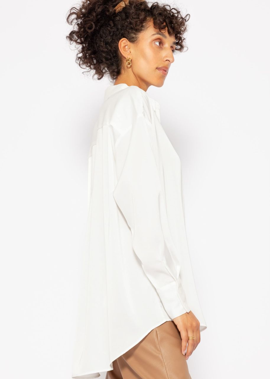 Oversize satin blouse - offwhite