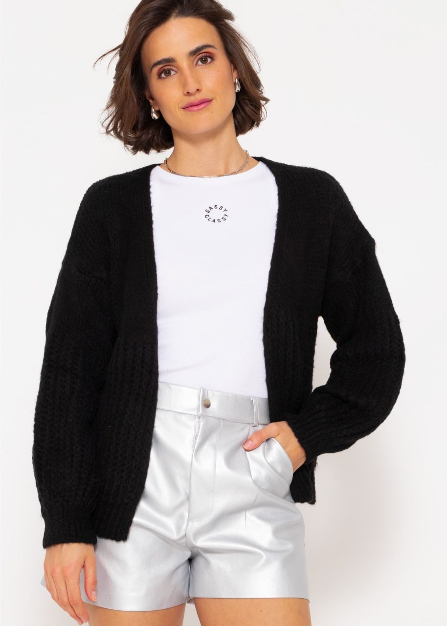 Cardigan with structure - black