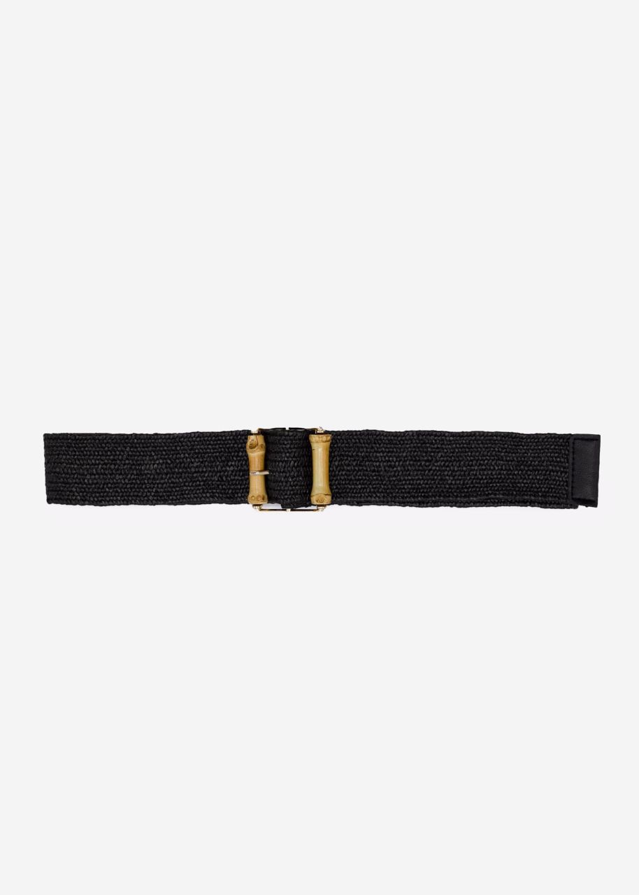 Belt with square buckle, black