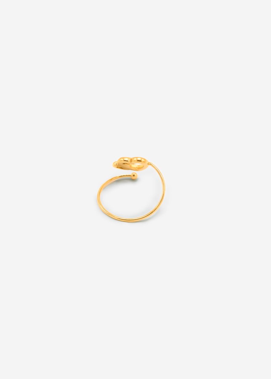 Ring with 2 hearts - gold