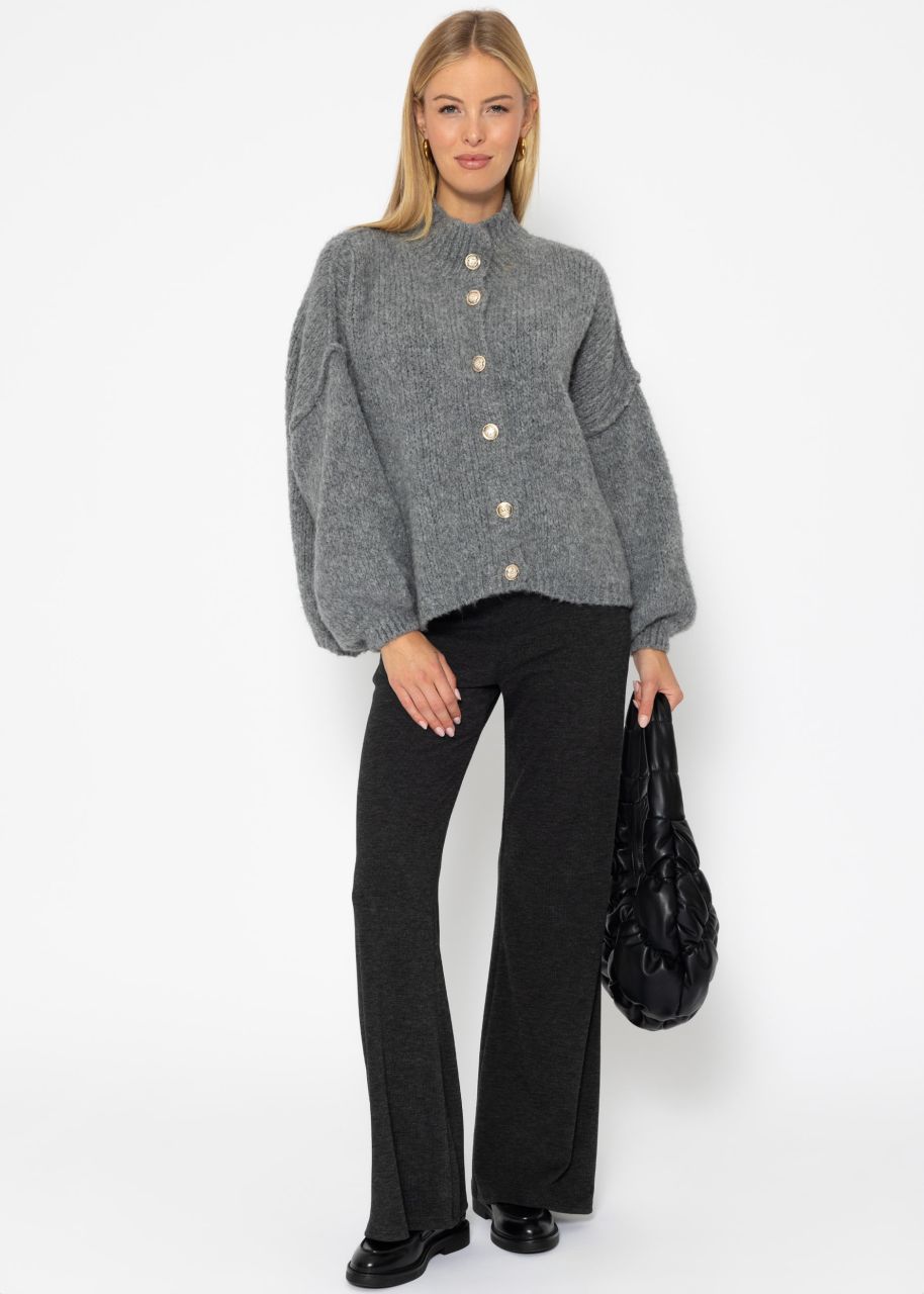 Jessica Haller Cosy oversized cardigan with buttons - grey