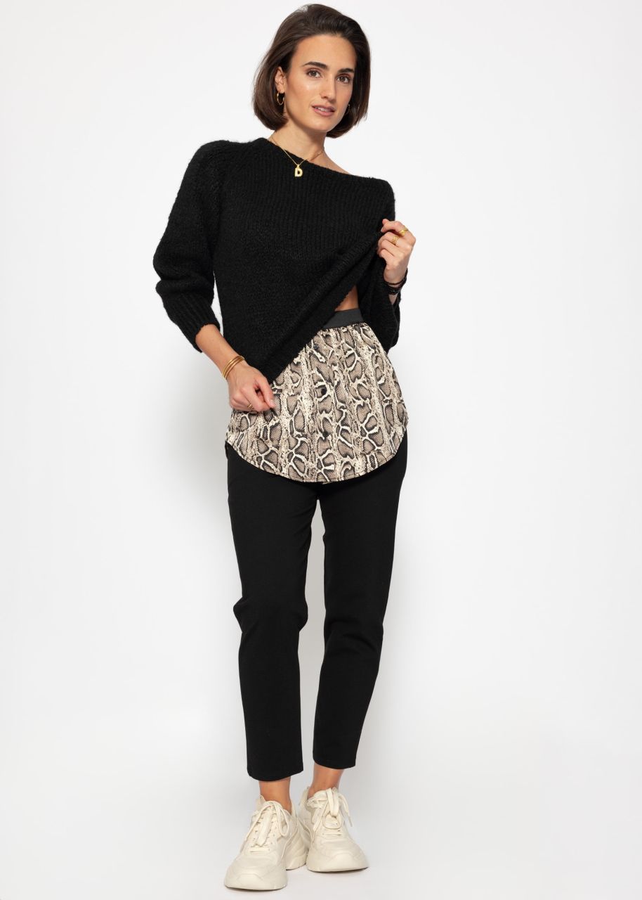 Blouse skirt with snake print - brown