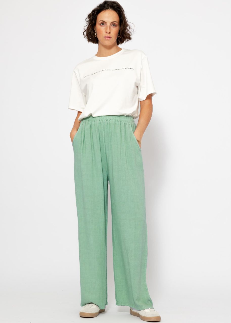 Casual trousers Linen trousers - sage green