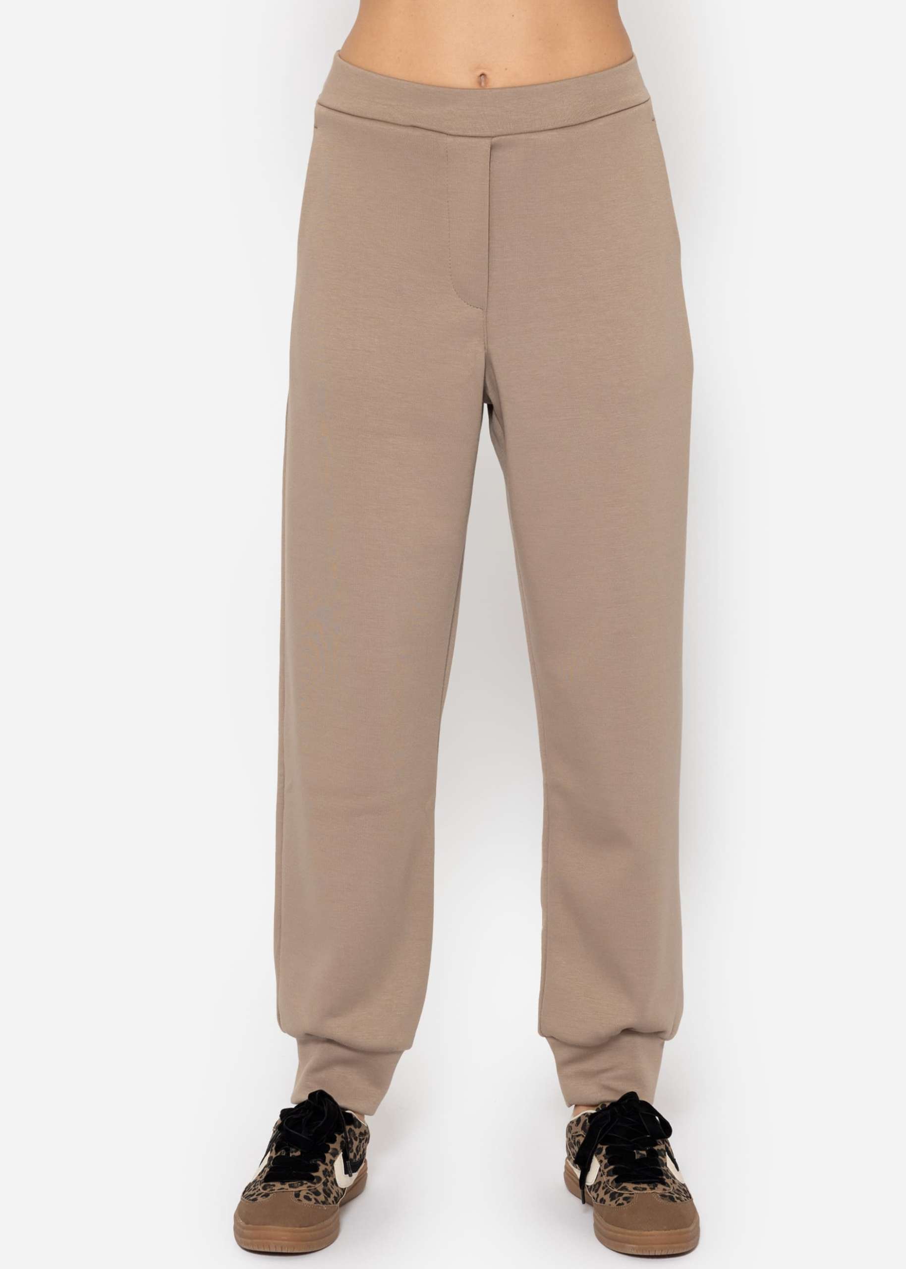 Soft jogging trousers - taupe