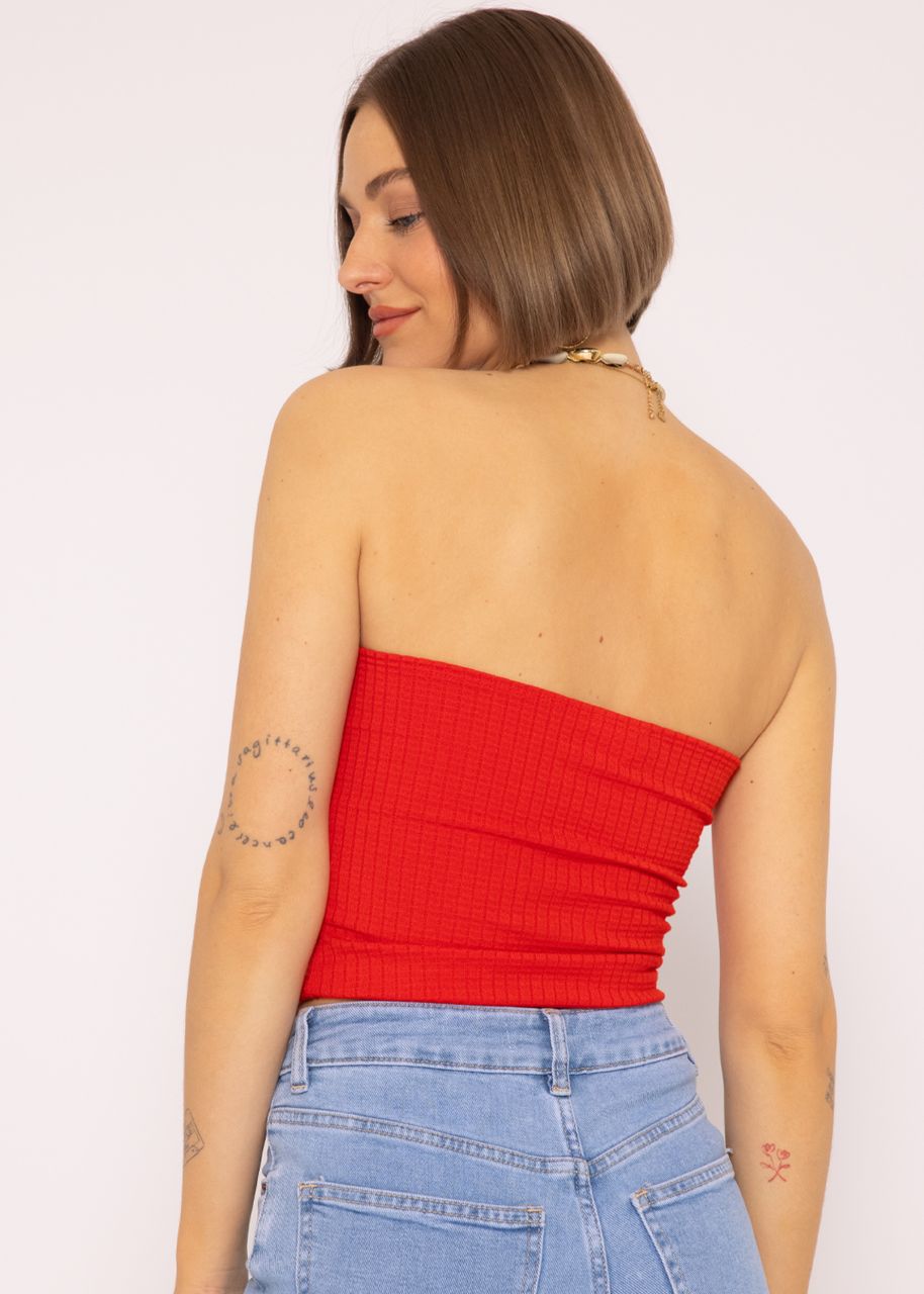 Bandeau top with structure, red