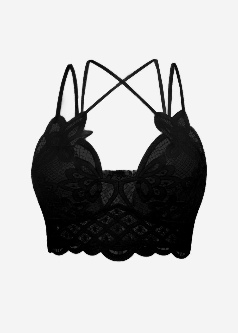 Lace bustier - black