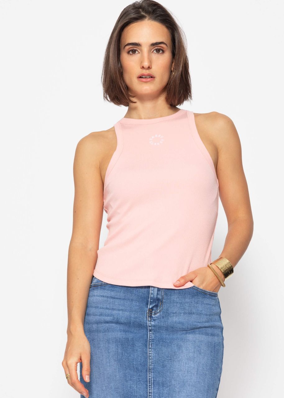 Tank top with embroidery - pink