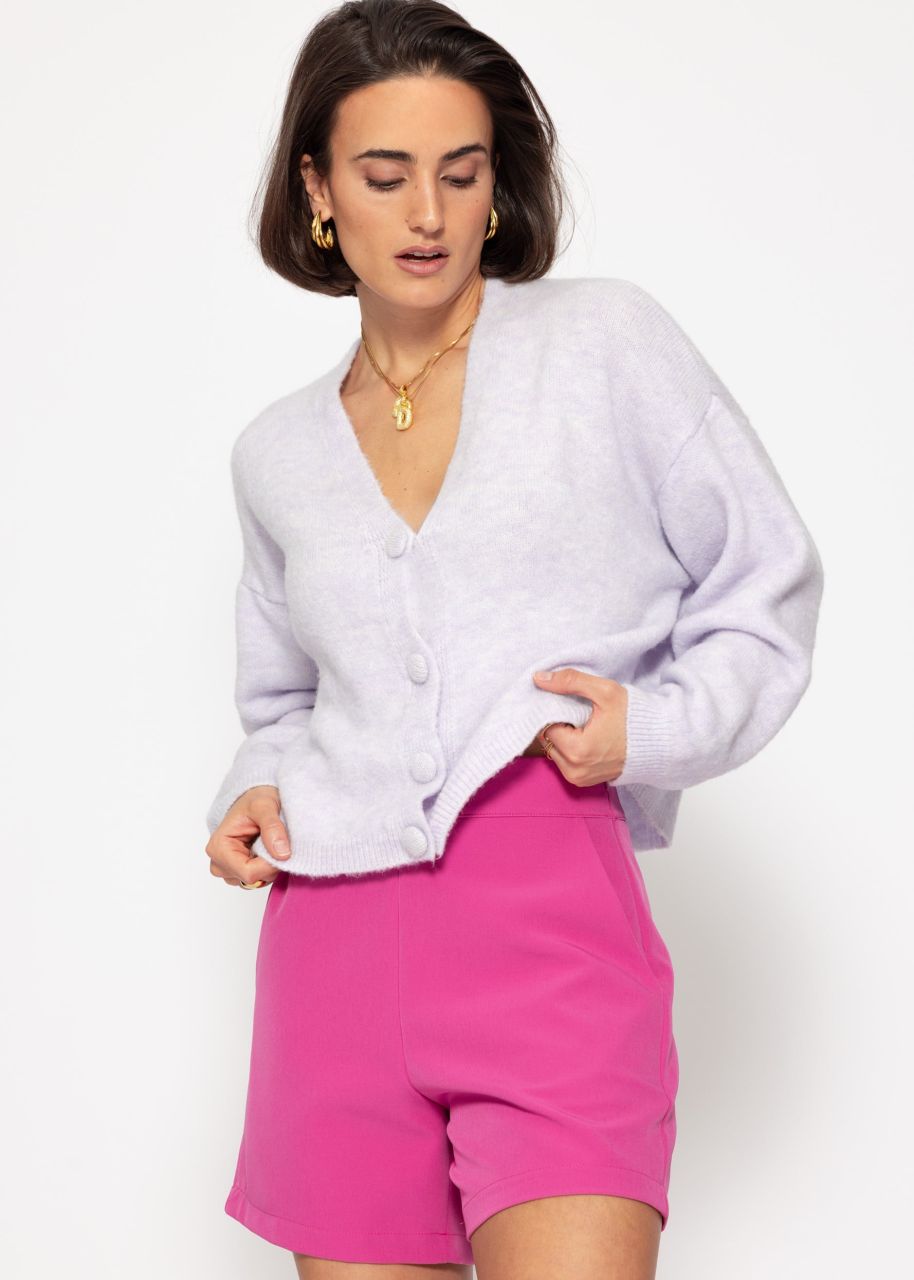 Cardigan with V-neck - lilac