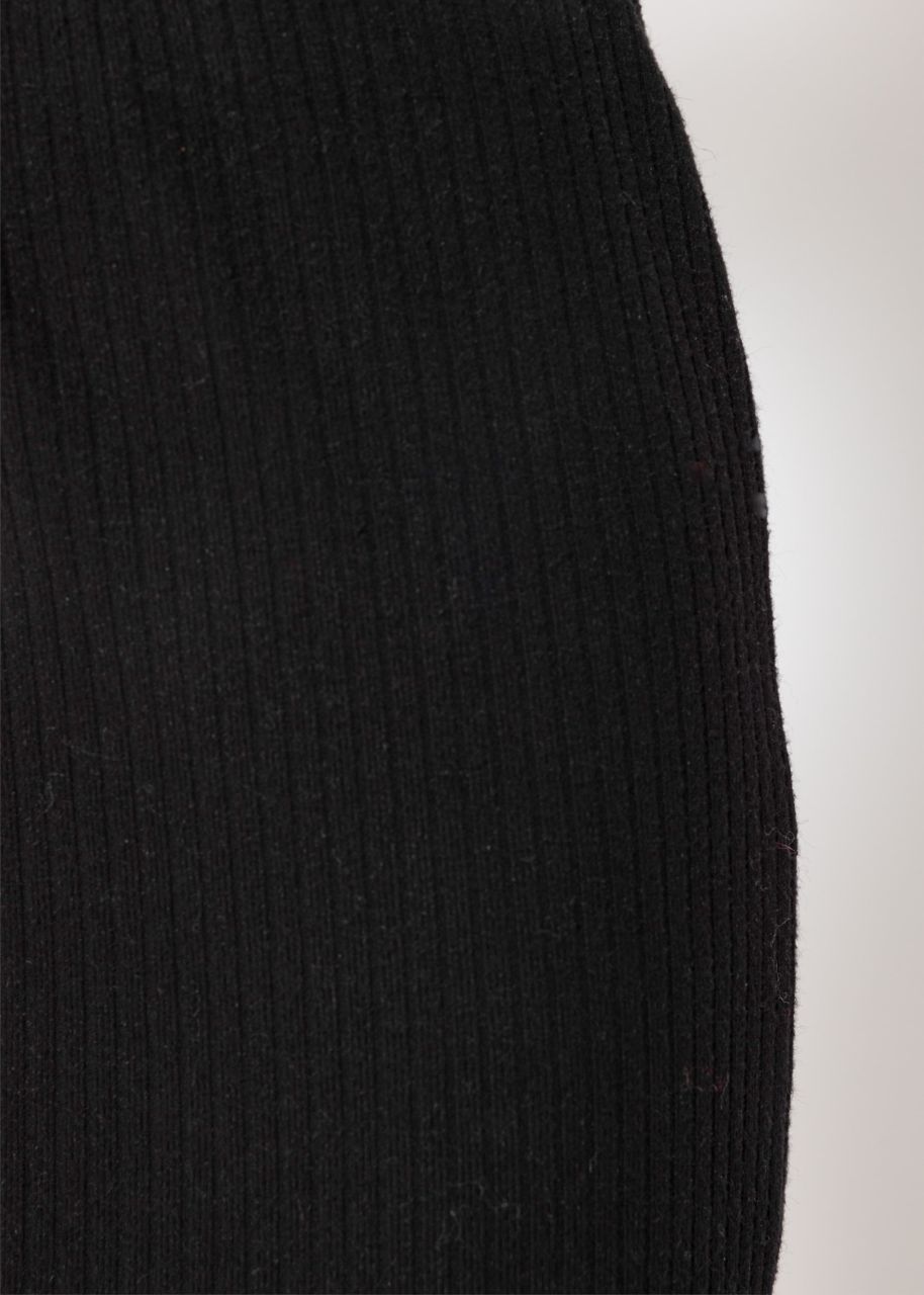 Ribbed short skirt - black