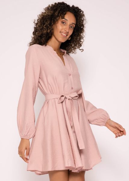Shimmering viscose dress with wide skirt, antique pink