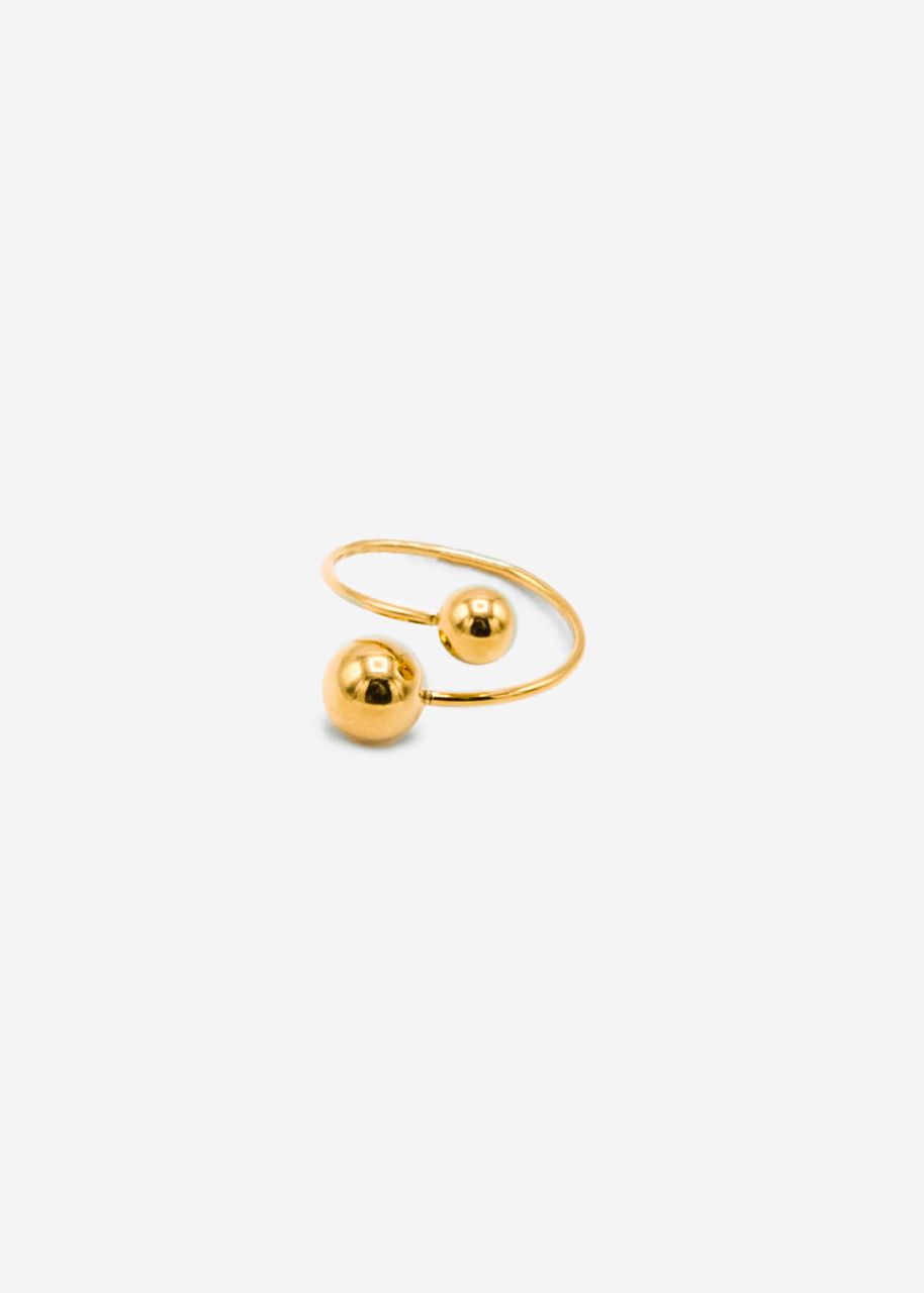 Ring with beads - gold