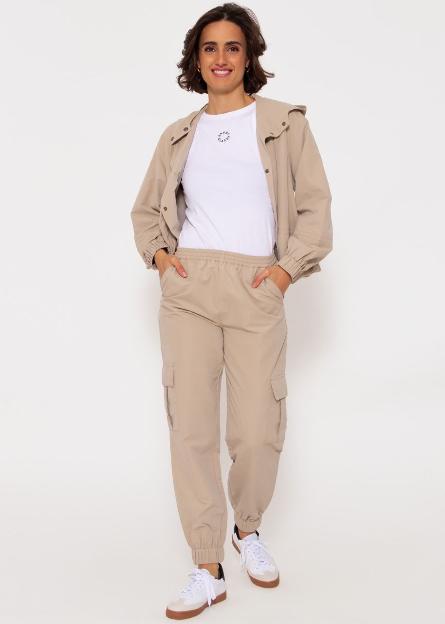 Pants with patch pockets - beige