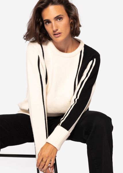 Striped jumper - offwhite-black