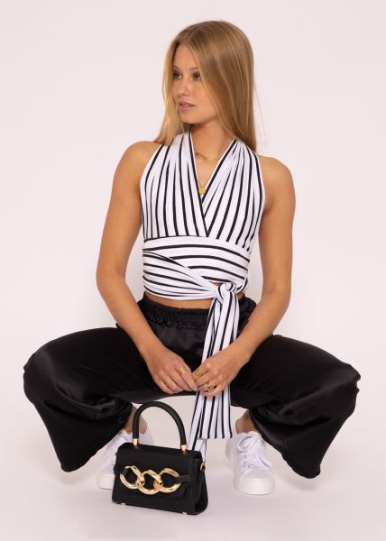 Multiway-top, striped, black/white