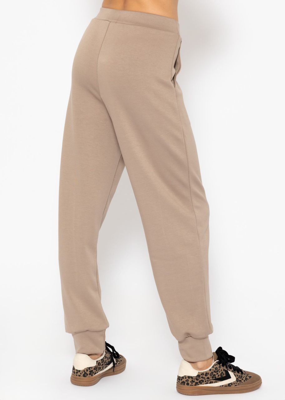 Soft jogging trousers - taupe