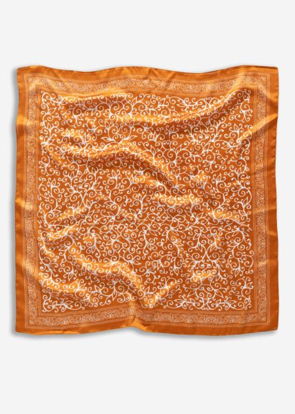Scarf with filigree print - orange