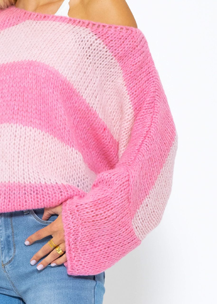 Loose knitted oversize jumper - pink