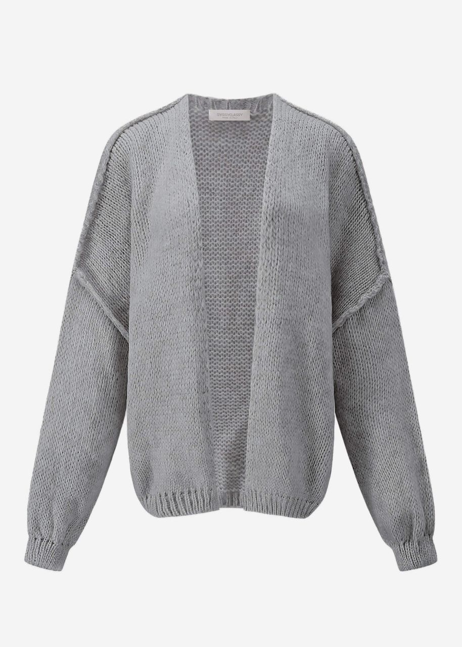 Casual cardigan with outer seams - dark grey