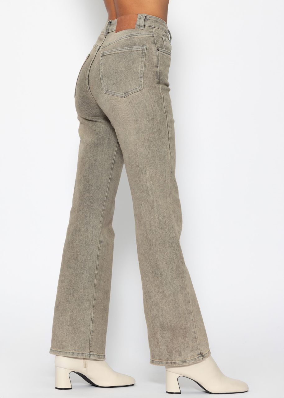 Straight leg jeans - greige