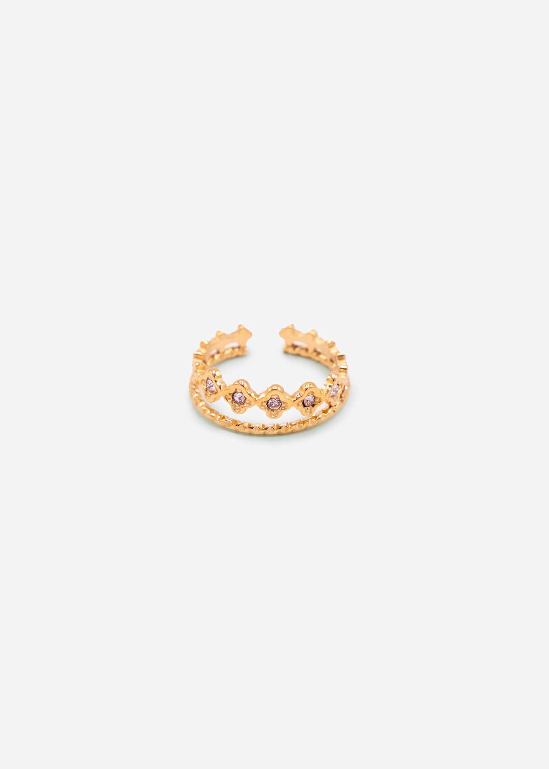 Ring with gemstones - gold