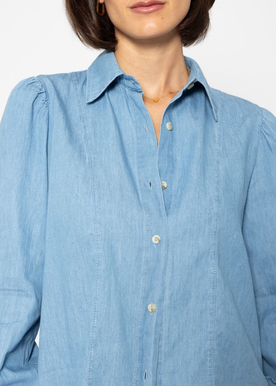 Feminine denim blouse - blue