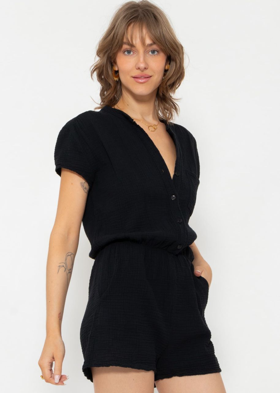 Muslin jumpsuit - black