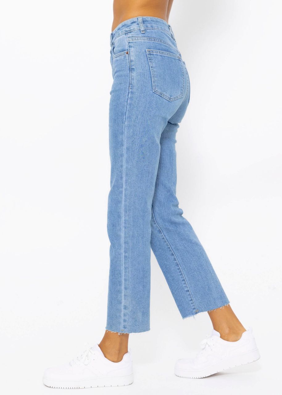 Ankle-length straight leg jeans - blue