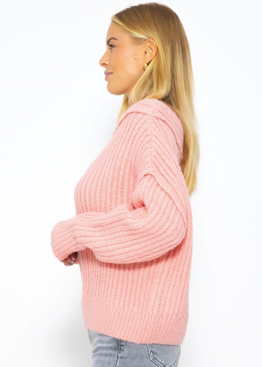 Off-Shoulder knitted jumper, antique pink