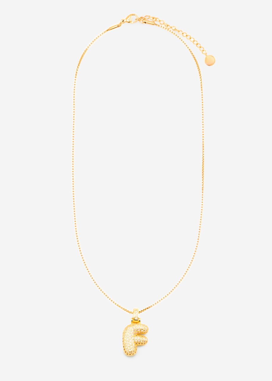 Letter chain - F - gold