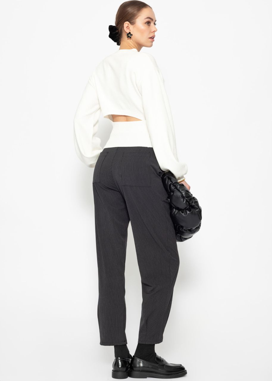 Jumper with balloon sleeves and back neckline - offwhite