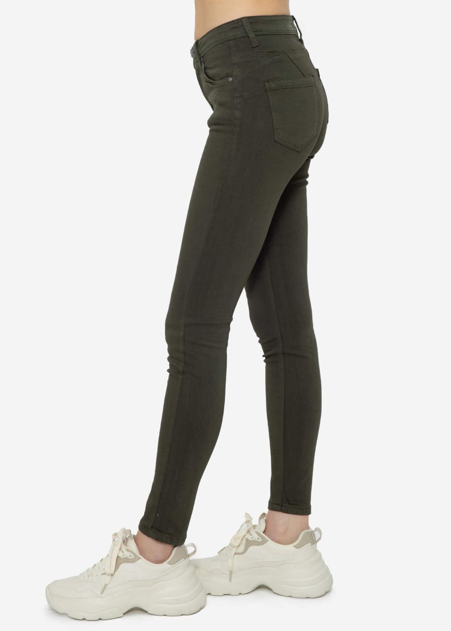 Stretchy push up jeans, khaki