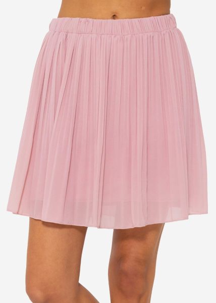 Pleated chiffon skirt, rose